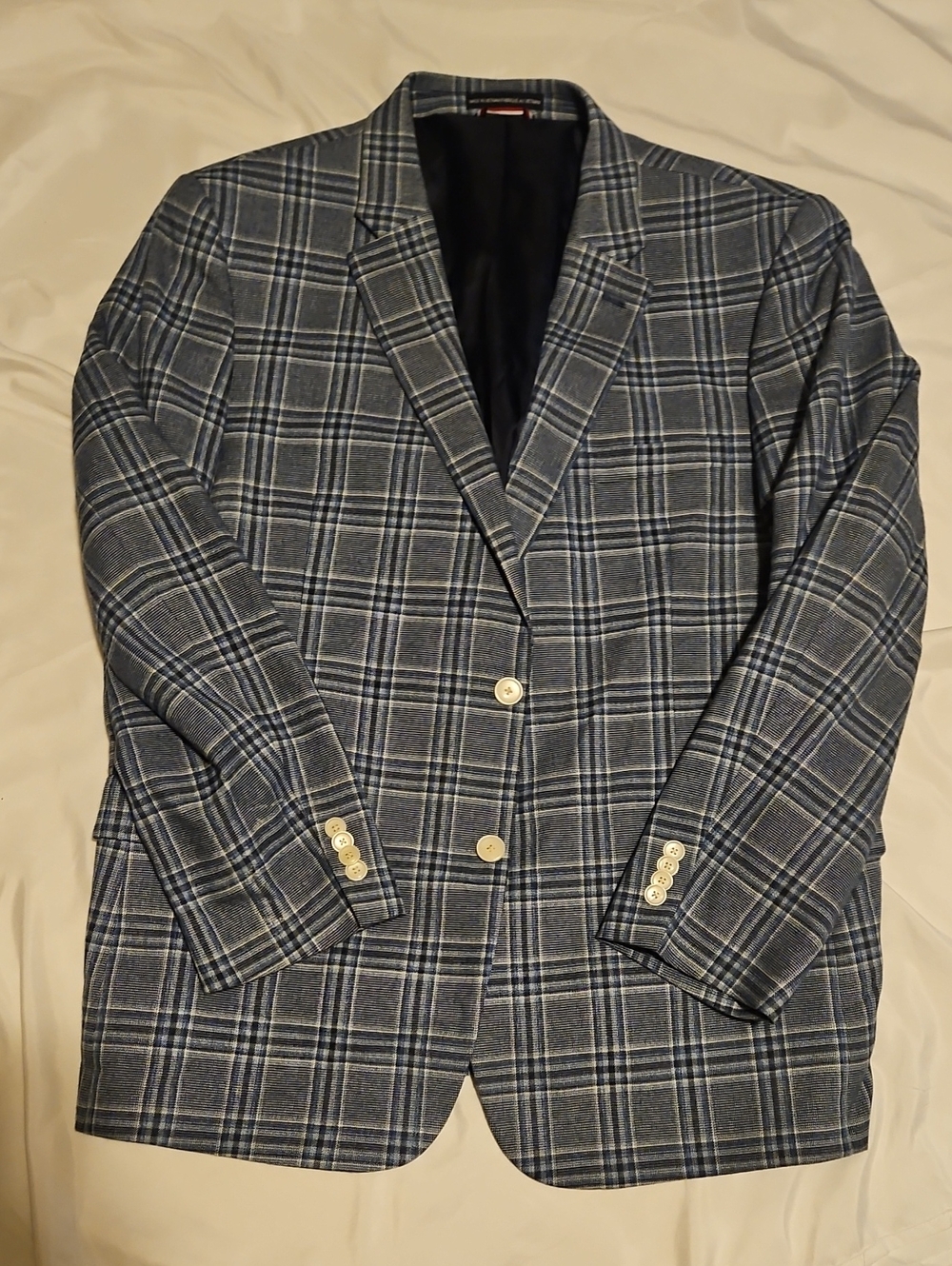 Tommy Hilfiger Blue and Gray Plaid Sport Coat